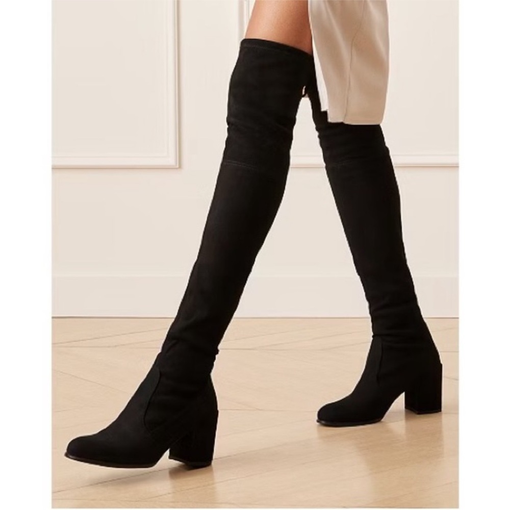Suede Over the Knee Heeled Boots